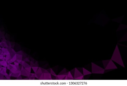 Dark Purple vector blurry triangle template. Creative illustration in halftone style with gradient. New texture for your design.
