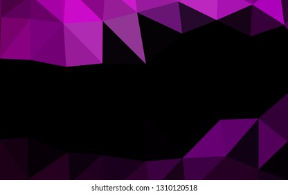 Dark Purple vector blurry triangle texture. Colorful illustration in Origami style with gradient.  New texture for your design.