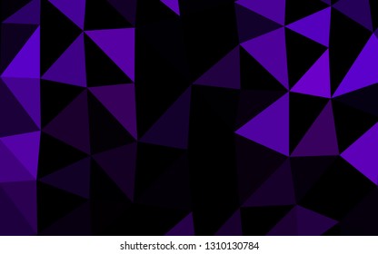 Dark Purple vector blurry triangle pattern. A sample with polygonal shapes. Completely new template for your business design.