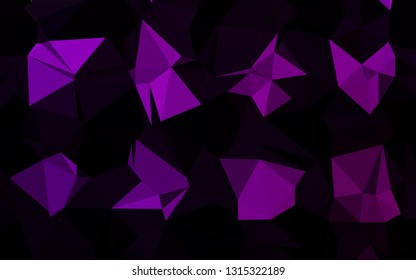 Dark Purple vector blurry triangle template. Shining illustration, which consist of triangles. Textured pattern for background.