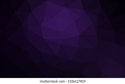 Dark Purple vector blurry triangle template. Shining illustration, which consist of triangles. Triangular pattern for your business design.