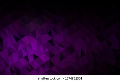 Dark Purple vector blurry triangle template. Creative illustration in halftone style with gradient. Triangular pattern for your business design.