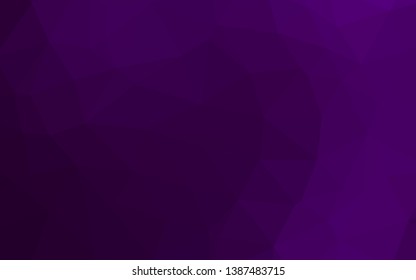 Dark Purple vector blurry triangle template. Creative illustration in halftone style with gradient. Brand new style for your business design.