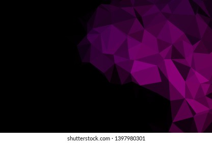 Dark Purple vector blurry triangle template. Triangular geometric sample with gradient.  Template for a cell phone background.