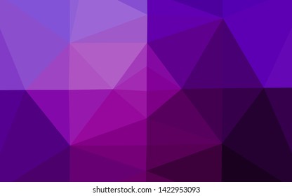 Dark Purple vector blurry triangle texture. Creative illustration in halftone style with gradient. Brand new style for your business design.