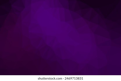Vector púrpura oscuro patrón de triángulo borroso. Ilustración geométrica en estilo Origami con degradado. Patrón elegante para un libro de marca.