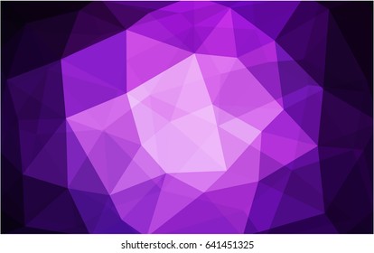 Dark Purple vector blurry triangle background design. Geometric background in Origami style with gradient. 