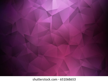 Dark Purple vector blurry triangle background. Creative geometric illustration in Origami style with gradient. Triangular pattern for your business design.