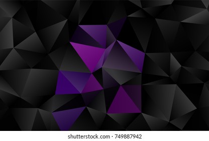 Dark Purple vector blurry triangle template. Shining illustration, which consist of triangles. Brand-new design for your business.