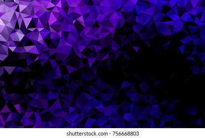 Dark Purple vector blurry triangle pattern. Shining colored illustration in a brand-new style. Triangular pattern for your business design.