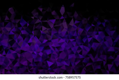 Dark Purple vector blurry triangle pattern. Geometric illustration in Origami style with gradient.  A completely new template for your business design.
