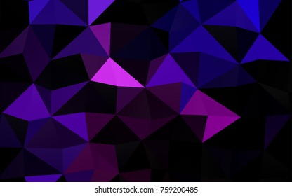 Dark Purple vector blurry triangle background. Shining illustration, which consist of triangles. The textured pattern can be used for background.
