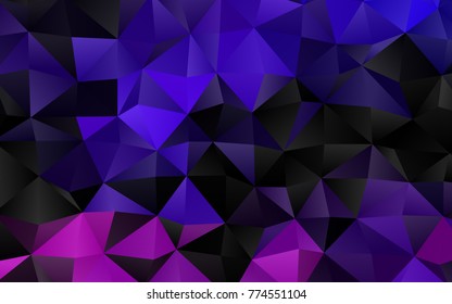 Dark Purple vector blurry triangle background. Geometric illustration in Origami style with gradient.  The completely new template can be used for your brand book.