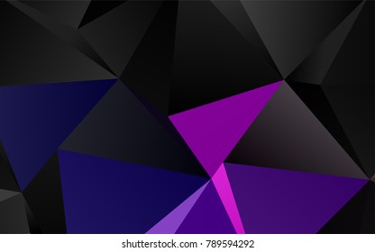 Dark Purple vector blurry triangle template. Triangular geometric sample with gradient.  The polygonal design can be used for your web site.