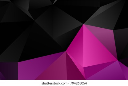 Dark Purple vector blurry triangle background. Triangular geometric sample with gradient.  A new texture for your design.