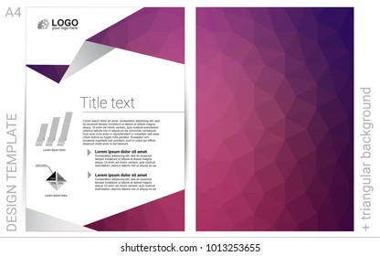 Dark Purple vector  brochure for ui, ux design. Web interface on abstract background with colorful gradient. Beautiful design for cover of notepads.