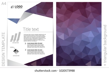 Dark Purple vector  brochure for ui, ux design. Web interface on abstract background with colorful gradient. The pattern can be used for any ad, booklets.