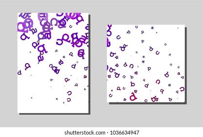 Dark Purple vector brochure for ui, ux design. Booklet with textbox on colorful abstract background. The pattern can be used for any ad, booklets.