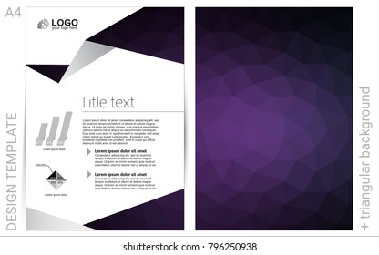 Dark Purple vector  brochure for ui, ux design. Glitter abstract design concept with text box. Completely new template for your brand book.