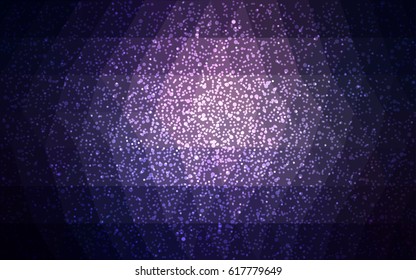 Dark Purple vector christmas polygon background. Low poly Illustration consisting of triangles with snowflakes. Texture background of New Year celebration.
