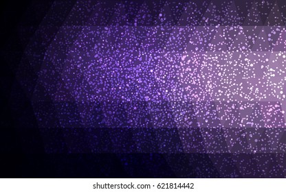 Dark Purple vector christmas polygon background. Low poly Illustration consisting of triangles with snowflakes. Texture background of New Year celebration.