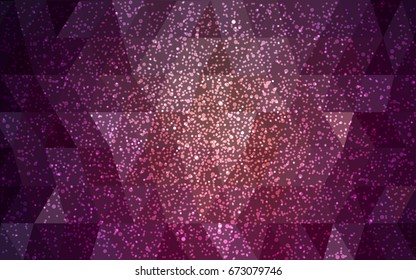 Dark Purple vector christmas polygon background. Low poly Illustration consisting of triangles with snowflakes. Texture background of New Year celebration.