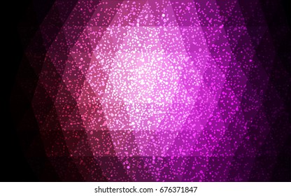 Dark Purple vector christmas polygon background. Low poly Illustration consisting of triangles with snowflakes. Texture background of New Year celebration.