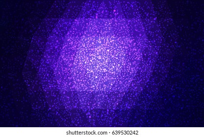 Dark Purple vector christmas postcard low polygon background. Illustration consisting of triangles. Abstract triangular polygonal origami or crystal design of New Year celebration.