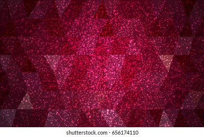 Dark Purple vector christmas postcard low polygon background. Illustration consisting of triangles. Abstract triangular polygonal origami or crystal design of New Year celebration.