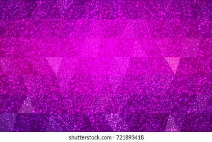 Dark Purple vector christmas postcard low polygon background. Illustration consisting of triangles. Abstract triangular polygonal origami or crystal design of New Year celebration.
