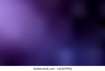 Dark Purple vector cover with astronomical stars. Blurred decorative design in simple style with galaxy stars. Pattern for astronomy websites.