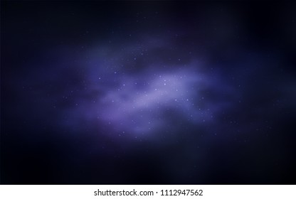 Dark Purple vector cover with astronomical stars. Glitter abstract illustration with colorful cosmic stars. Template for cosmic backgrounds.