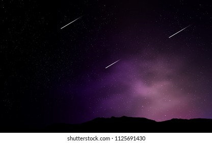 Dark Purple vector cover with astronomical stars. Space stars on blurred abstract background with gradient. Pattern for futuristic ad, booklets.