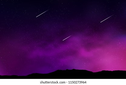 Tapa vectorial púrpura oscura con estrellas astronómicas. Ilustración colorida con brillantes estrellas astronómicas.  Mejor diseño para tu anuncio, afiche, banner.