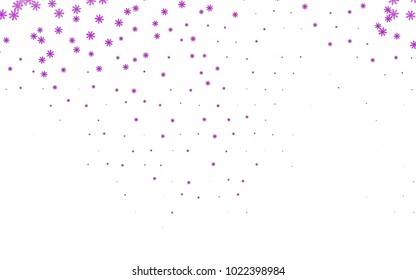 Dark Purple vector cover with beautiful snowflakes. Blurred decorative design in xmas style with snow. New year design for your business advert.