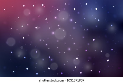 Dark Purple vector cover with beautiful snowflakes. Blurred decorative design in xmas style with snow. The pattern can be used for new year ad, booklets.