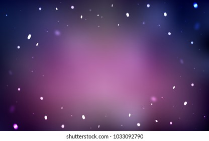 Dark Purple vector cover with beautiful snowflakes. Shining colored illustration with snow in christmas style. The pattern can be used for new year ad, booklets.