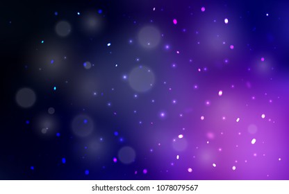 Dark Purple vector cover with beautiful snowflakes. Blurred decorative design in xmas style with snow. The template can be used as a new year background.