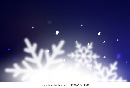Dark Purple vector cover with beautiful snowflakes. Glitter abstract illustration with crystals of ice. The pattern can be used for year new  websites.