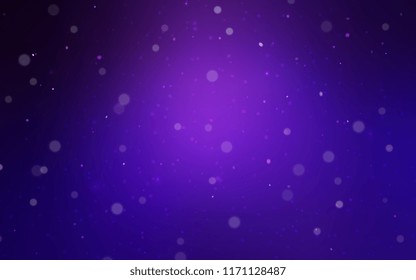 Dark Purple vector cover with beautiful snowflakes. Shining colored illustration with snow in christmas style. The pattern can be used for new year leaflets.