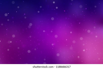 Dark Purple vector cover with beautiful snowflakes. Blurred decorative design in xmas style with snow. New year design for your ad, poster, banner.