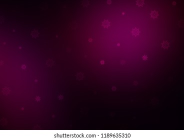 Dark Purple vector cover with beautiful snowflakes. Snow on blurred abstract background with gradient. New year design for your ad, poster, banner.