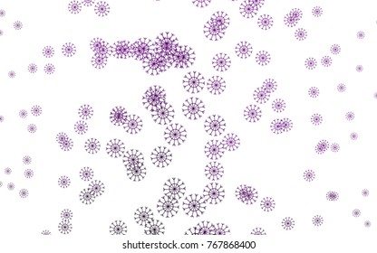 Dark Purple vector cover with beautiful snowflakes. Decorative shining illustration with snow on abstract template. The pattern can be used for year new  websites.