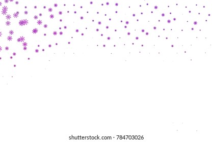 Dark Purple vector cover with beautiful snowflakes. Blurred decorative design in xmas style with snow. The template can be used as a new year background.