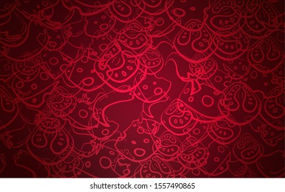 Dark Purple vector cover with cuisine gourmet. Decorative shining illustration with food on abstract template. Pattern for ads of breakfast, lunch, dinner.