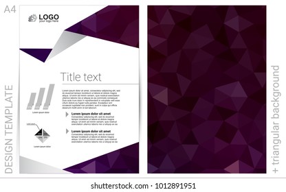 Dark Purple vector  cover for Envelopes. Glitter abstract design concept with text box. Pattern for ads, leaflets, labels of your business.