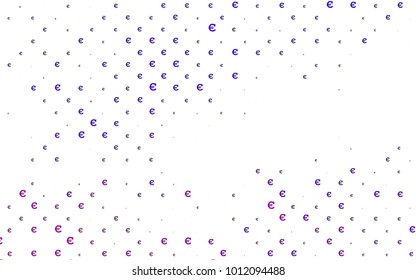 Dark Purple vector cover with financial symbols. Abstract illustration with colored financial digital symbols. The pattern can be used as ads, poster, banner for payments.