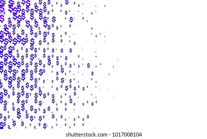 Dark Purple vector cover with financial symbols. Modern geometrical abstract illustration with banking symbols. Smart design for your business advert of economic, wealth.
