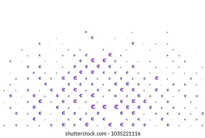 Dark Purple vector cover with financial symbols. Modern abstract illustration with symbols of digital money. The pattern can be used as ads, poster, banner for payments.