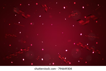 Dark Purple vector cover with happy holiday ribbons. Beautiful colored illustration with ribbon in celebration style. Beautiful design for your business advert of anniversary.